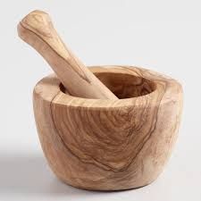 WOODEN MORTAR AND PESTLE BIH NO:10 HAVAN 6 SET IN CASE